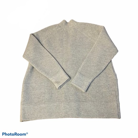 Everlane Chunky Knit Wool Cardigan Sweater Gray Women's Size S Small - Picture 5 of 6